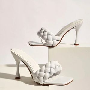 Braided Heeled Mules